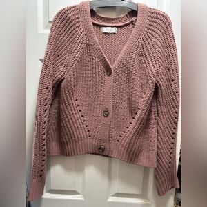 Pink Rose Women's Dusty Rose Knit Cardigan